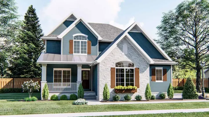 Traditional house plans 52-468 - front exterior, 3,208 sq ft, 4 bed, 3 bath house plans | Monster House Plans