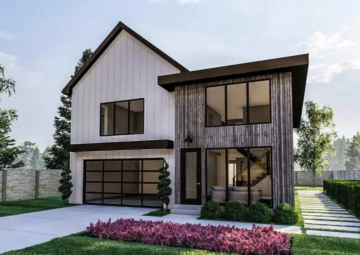 Modern house plans 52-478 - front exterior, 3,042 sq ft, 4 bed, 2 bath house plans | Monster House Plans