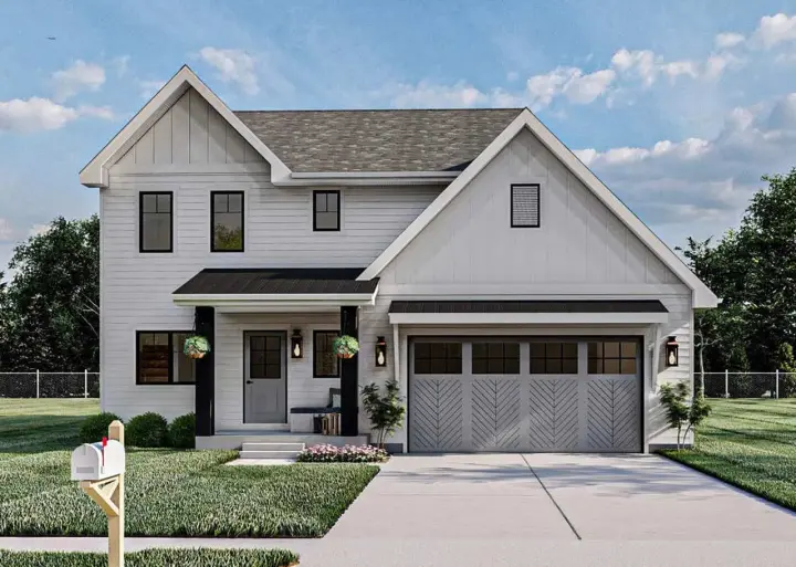 Modern Farmhouse house plans 52-490 - front exterior, 1,990 sq ft, 3 bed, 2 bath house plans | Monster House Plans