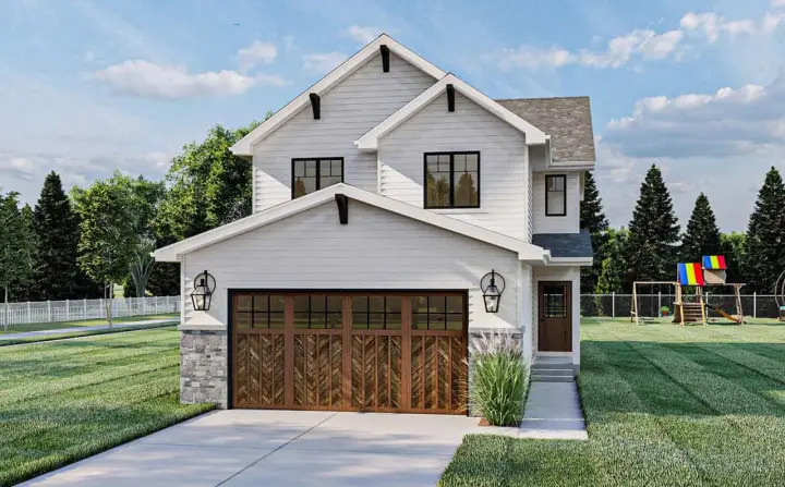 Traditional house plans 52-497 - front exterior, 1,566 sq ft, 3 bed, 2 bath house plans | Monster House Plans
