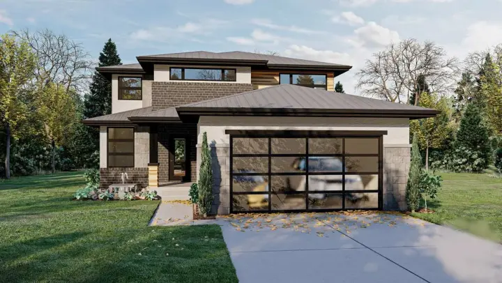 Prairie house plans 52-500 - front exterior, 2,077 sq ft, 3 bed, 2 bath house plans | Monster House Plans