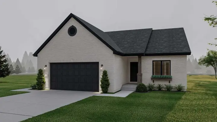 Traditional house plans 52-505 - front exterior, 1,412 sq ft, 3 bed, 2 bath house plans | Monster House Plans