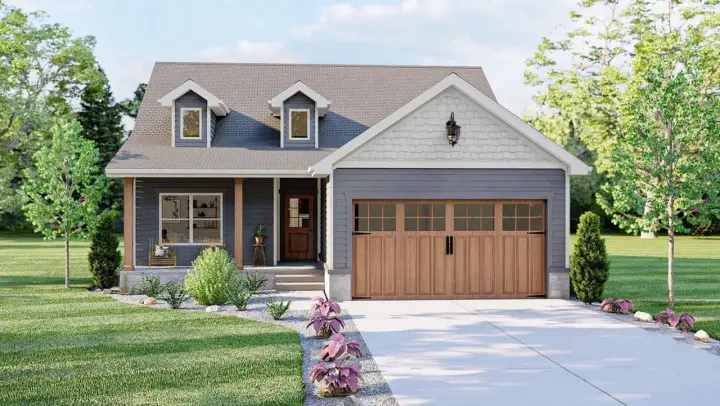 Traditional house plans 52-523 - front exterior, 1,192 sq ft, 2 bed, 2 bath house plans | Monster House Plans