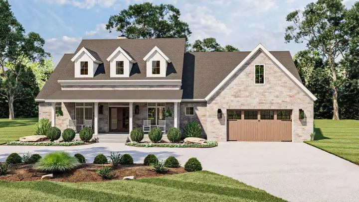 Southern house plans 52-526 - front exterior, 2,430 sq ft, 3 bed, 2 bath house plans | Monster House Plans
