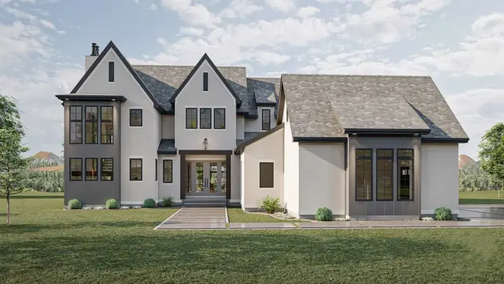 Modern house plans 52-531 - front exterior, 3,696 sq ft, 4 bed, 3 bath house plans | Monster House Plans