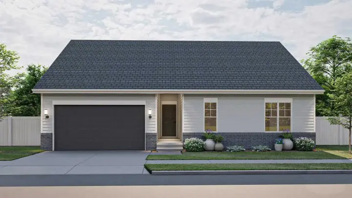 Traditional house plans 52-532 - front exterior, 1,353 sq ft, 3 bed, 2 bath house plans | Monster House Plans