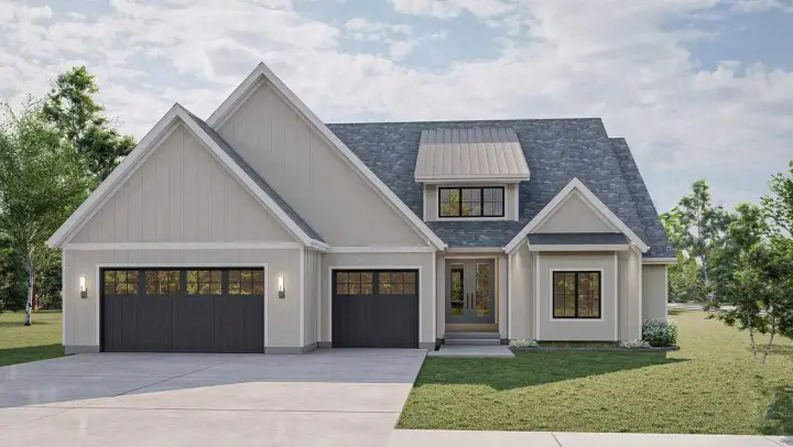 Modern Farmhouse house plans 52-533 - front exterior, 2,082 sq ft, 2 bed, 2 bath house plans | Monster House Plans