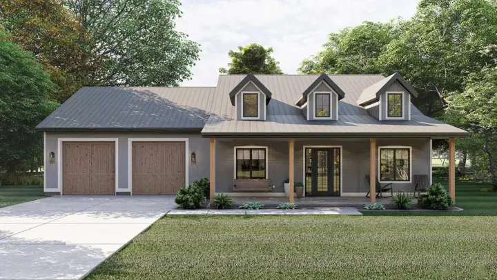 Country house plans 52-543 - front exterior, 2,016 sq ft, 2 bed, 2 bath house plans | Monster House Plans
