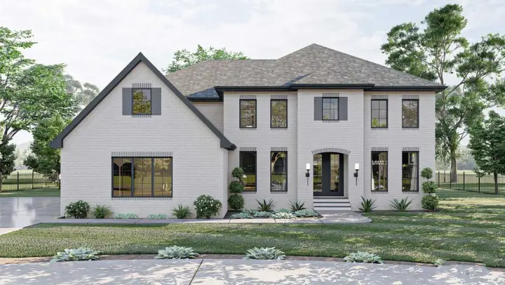 European house plans 52-557 - front exterior, 4,094 sq ft, 4 bed, 4 bath house plans | Monster House Plans