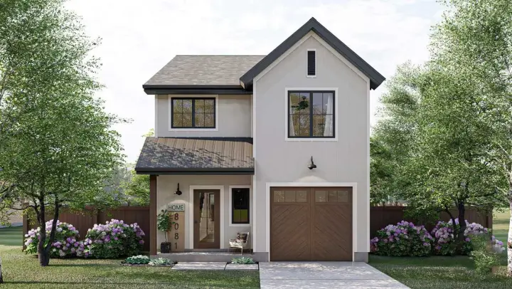 Farmhouse house plans 52-559 - front exterior, 1,464 sq ft, 3 bed, 2 bath house plans | Monster House Plans