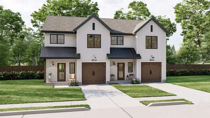 Modern Farmhouse house plans 52-561 - front exterior, 2,924 sq ft, 6 bed, 4 bath house plans | Monster House Plans