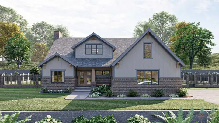 Craftsman house plans 52-562 - front exterior, 2,014 sq ft, 2 bed, 2 bath house plans | Monster House Plans