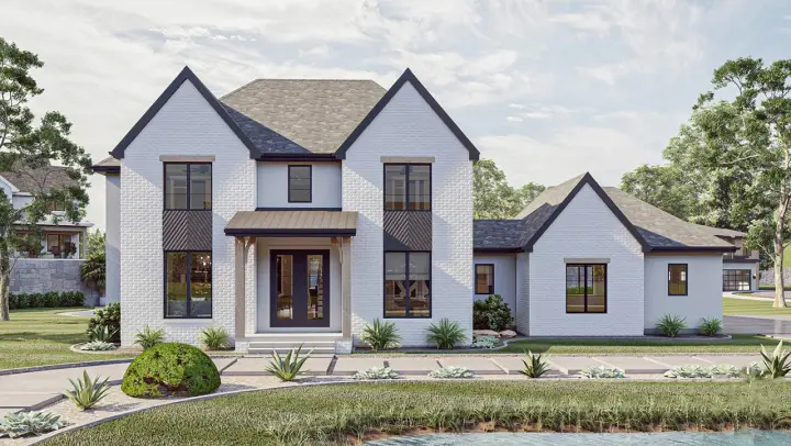 Traditional house plans 52-567 - front exterior, 3,033 sq ft, 4 bed, 3 bath house plans | Monster House Plans