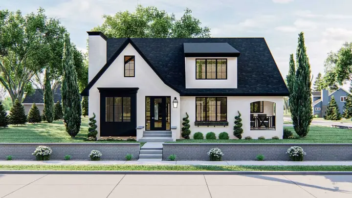 European house plans 52-571 - front exterior, 2,369 sq ft, 3 bed, 2 bath house plans | Monster House Plans