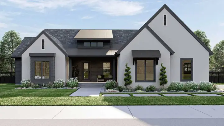 Modern Farmhouse house plans 52-609 - front exterior, 2,283 sq ft, 3 bed, 2 bath house plans | Monster House Plans