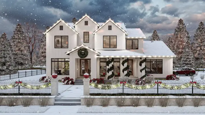 Modern Farmhouse house plans 52-619 - front exterior, 3,010 sq ft, 4 bed, 3 bath house plans | Monster House Plans
