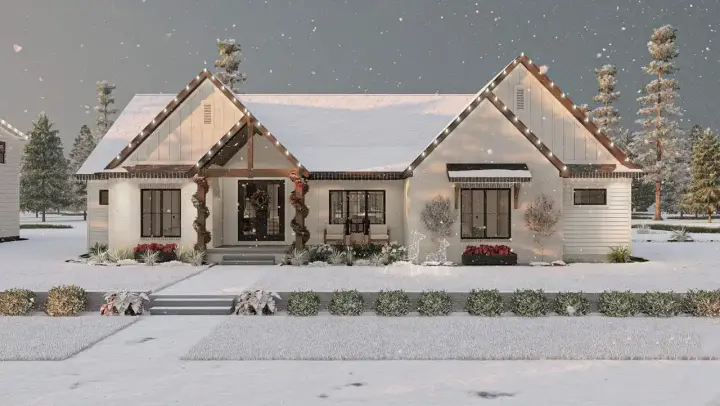 Modern Farmhouse house plans 52-621 - front exterior, 2,553 sq ft, 4 bed, 3 bath house plans | Monster House Plans