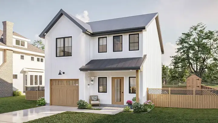 Modern Farmhouse house plans 52-633 - front exterior, 1,711 sq ft, 3 bed, 2 bath house plans | Monster House Plans