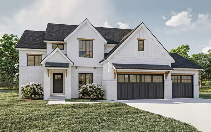 Modern Farmhouse house plans 52-643 - front exterior, 2,761 sq ft, 4 bed, 3 bath house plans | Monster House Plans
