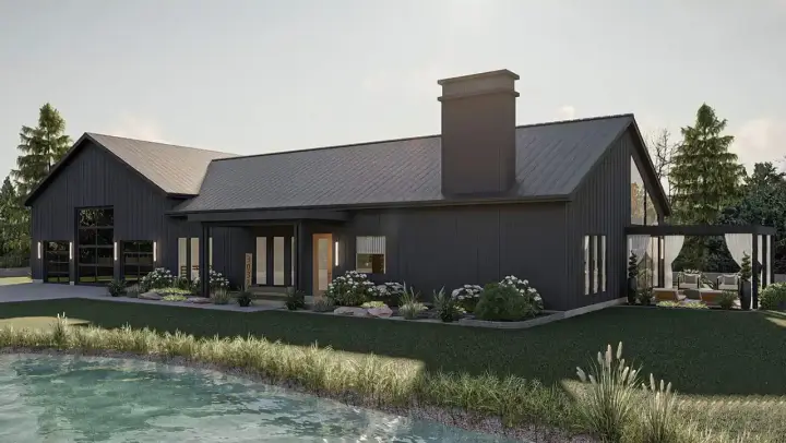 Barndominium house plans 52-645 - front exterior, 2,731 sq ft, 3 bed, 2 bath house plans | Monster House Plans