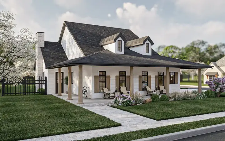 Country house plans 52-659 - front exterior, 1,653 sq ft, 3 bed, 2 bath house plans | Monster House Plans