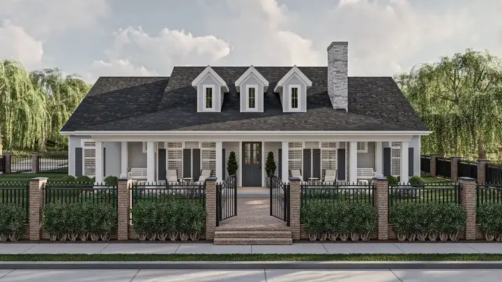 Country house plans 52-660 - front exterior, 2,689 sq ft, 3 bed, 2 bath house plans | Monster House Plans
