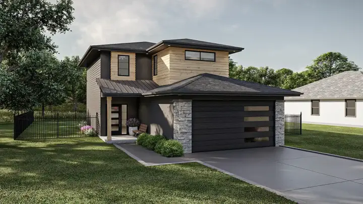 Modern house plans 52-688 - front exterior, 1,593 sq ft, 3 bed, 2 bath house plans | Monster House Plans