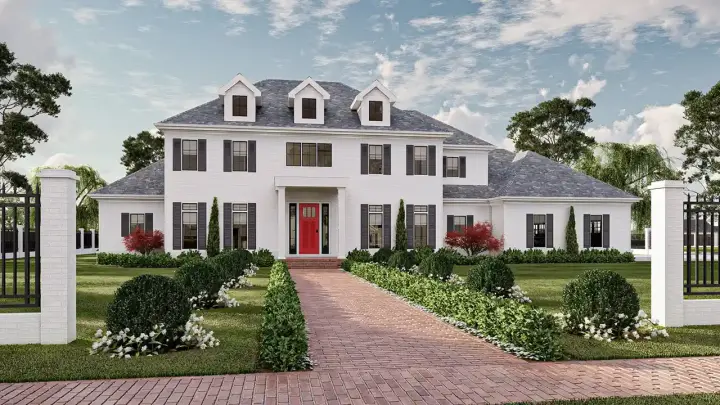 Southern house plans 52-694 - front exterior, 4,311 sq ft, 5 bed, 4 bath house plans | Monster House Plans