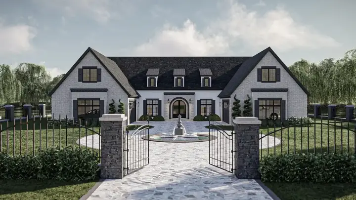 Transitional house plans 52-706 - front exterior, 2,938 sq ft, 3 bed, 2 bath house plans | Monster House Plans