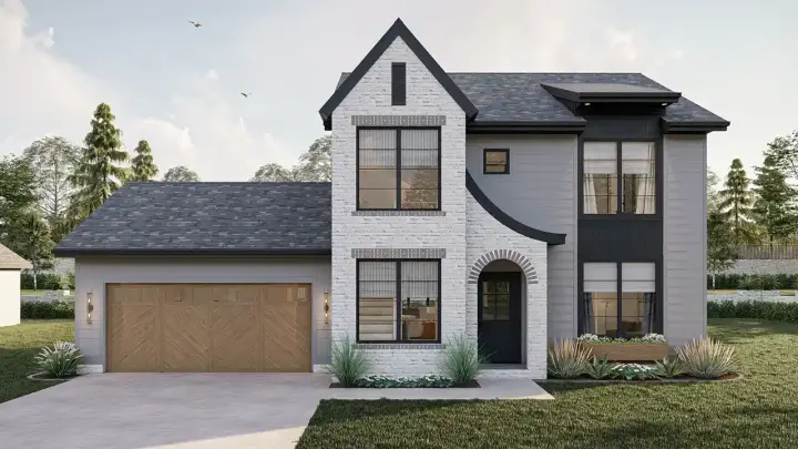 French Country house plans 52-716 - front exterior, 1,807 sq ft, 3 bed, 3 bath house plans | Monster House Plans