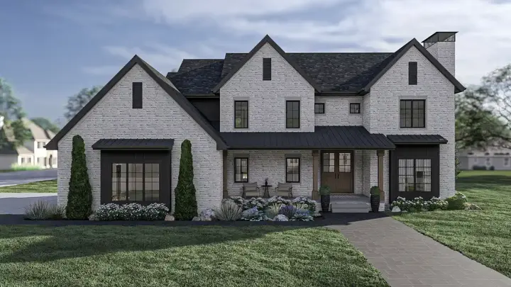 Transitional house plans 52-721 - front exterior, 3,469 sq ft, 4 bed, 3 bath house plans | Monster House Plans