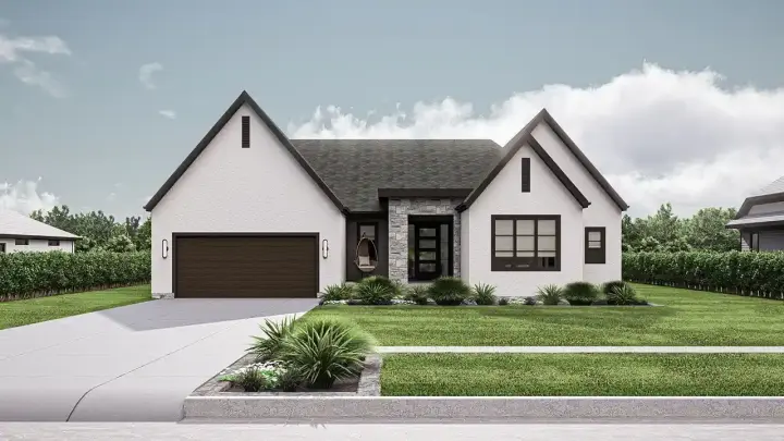 Modern house plans 52-734 - front exterior, 2,897 sq ft, 4 bed, 3 bath house plans | Monster House Plans