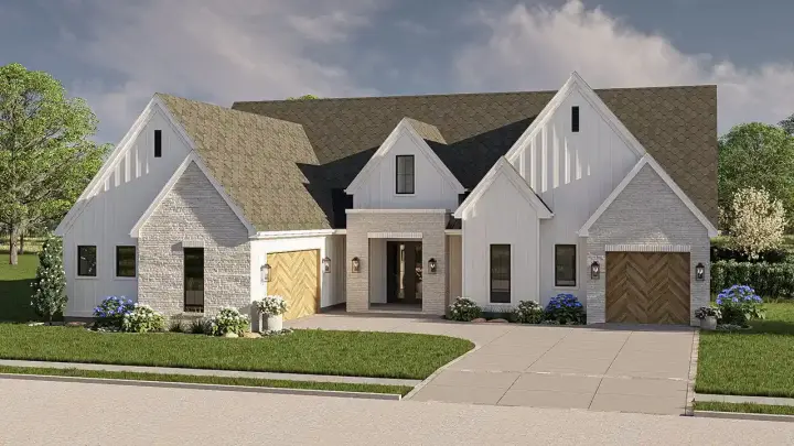 Transitional house plans 52-749 - front exterior, 2,171 sq ft, 3 bed, 2 bath house plans | Monster House Plans