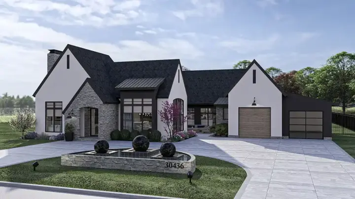 Cottage house plans 52-753 - front exterior, 2,508 sq ft, 3 bed, 2 bath house plans | Monster House Plans
