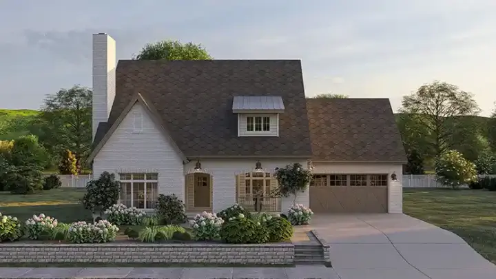 Cottage house plans 52-763 - front exterior, 1,931 sq ft, 3 bed, 2 bath house plans | Monster House Plans