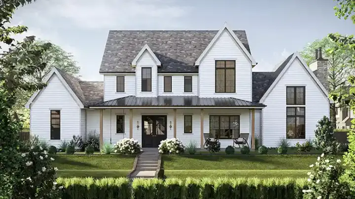 Modern Farmhouse house plans 52-768 - front exterior, 3,191 sq ft, 4 bed, 3 bath house plans | Monster House Plans