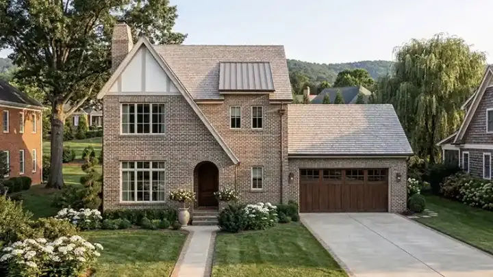 Tudor house plans 52-784 - front exterior, 1,936 sq ft, 3 bed, 2 bath house plans | Monster House Plans