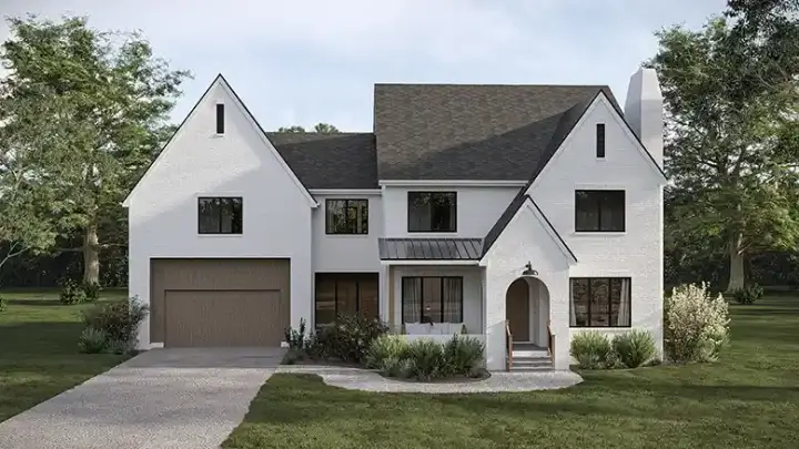 Transitional house plans 52-787 - front exterior, 3,787 sq ft, 5 bed, 3 bath house plans | Monster House Plans