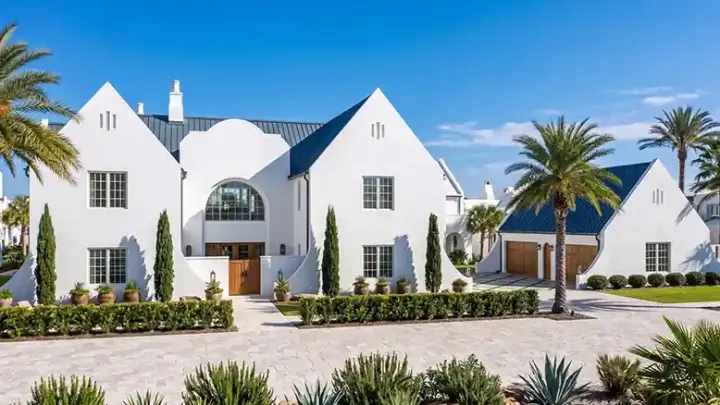 Coastal house plans 52-789 - front exterior, 6,391 sq ft, 6 bed, 6 bath house plans | Monster House Plans