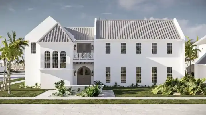 Coastal house plans 52-800 - front exterior, 3,558 sq ft, 4 bed, 3 bath house plans | Monster House Plans