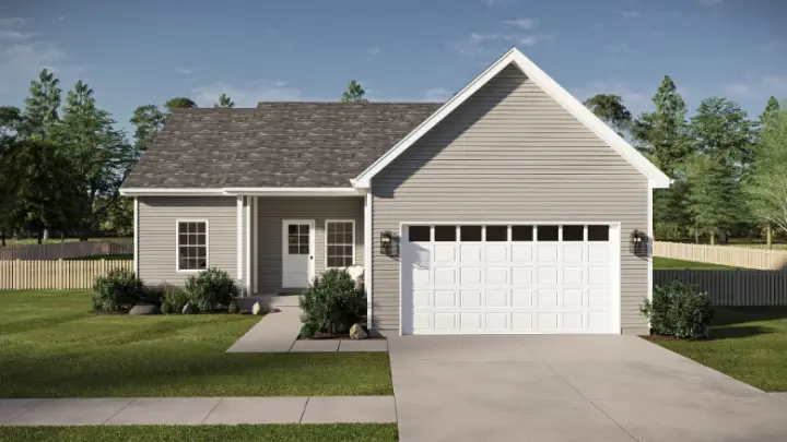 Traditional house plans 52-811 - front exterior, 1,289 sq ft, 3 bed, 2 bath house plans | Monster House Plans