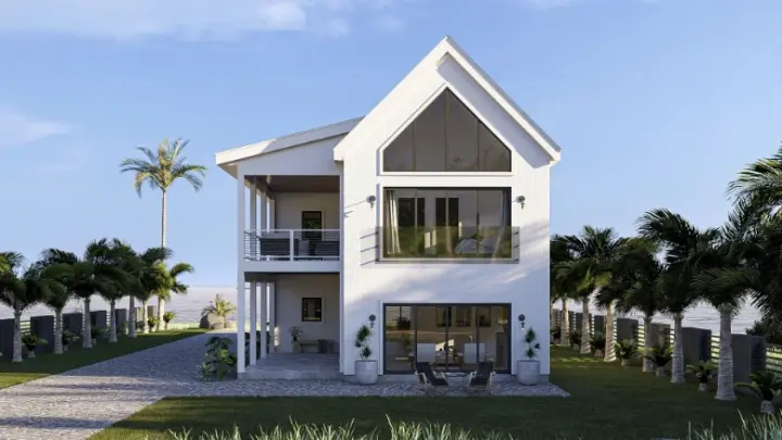 Beach house plans 52-813 - front exterior, 2,705 sq ft, 3 bed, 3 bath house plans | Monster House Plans