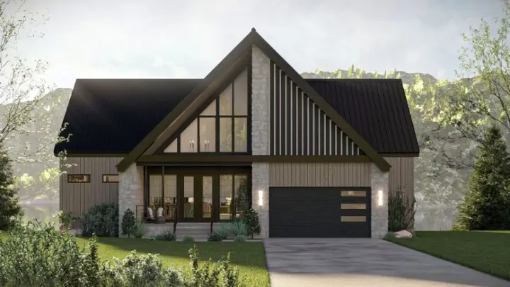 Scandinavian house plans 52-814 - front exterior, 3,498 sq ft, 3 bed, 3 bath house plans | Monster House Plans