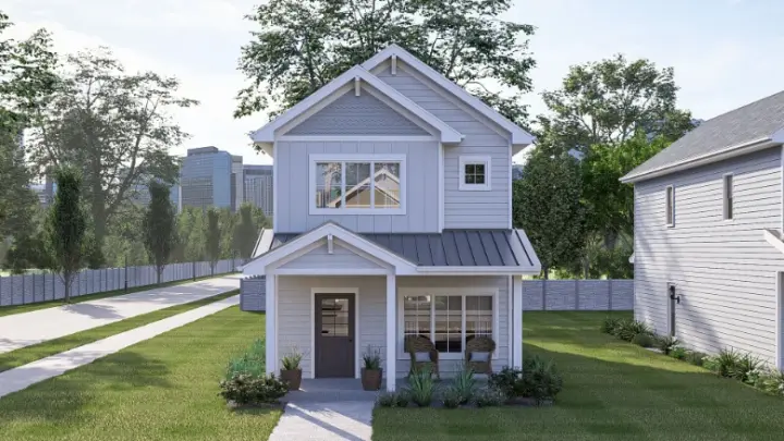 Craftsman house plans 52-829 - front exterior, 1,482 sq ft, 3 bed, 2 bath house plans | Monster House Plans