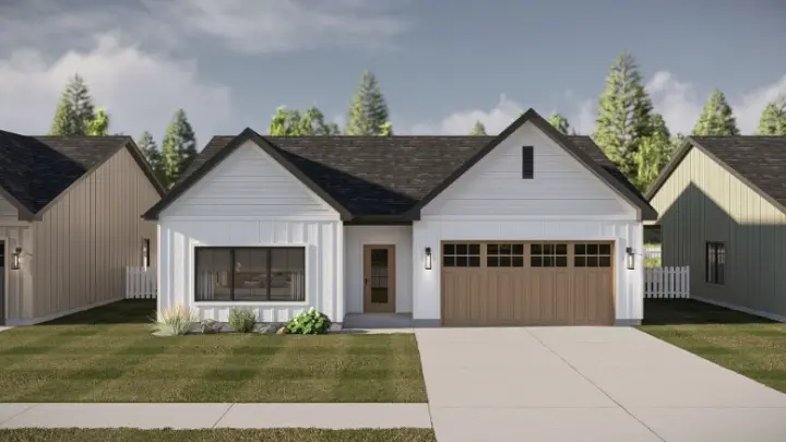 Modern Farmhouse house plans 52-831 - front exterior, 1,230 sq ft, 1 bed, 1 bath house plans | Monster House Plans
