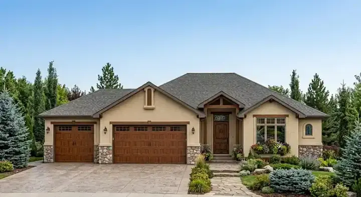 Traditional house plans 53-104 - front exterior, 1,425 sq ft, 3 bed, 2 bath house plans | Monster House Plans