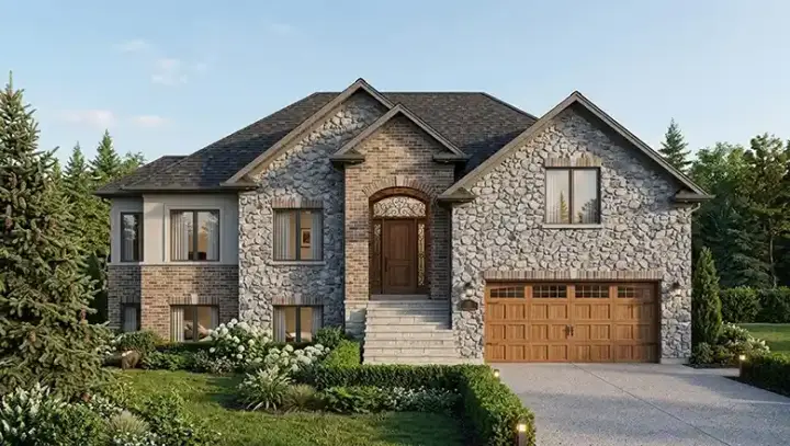 European house plans 53-107 - front exterior, 1,644 sq ft, 3 bed, 2 bath house plans | Monster House Plans
