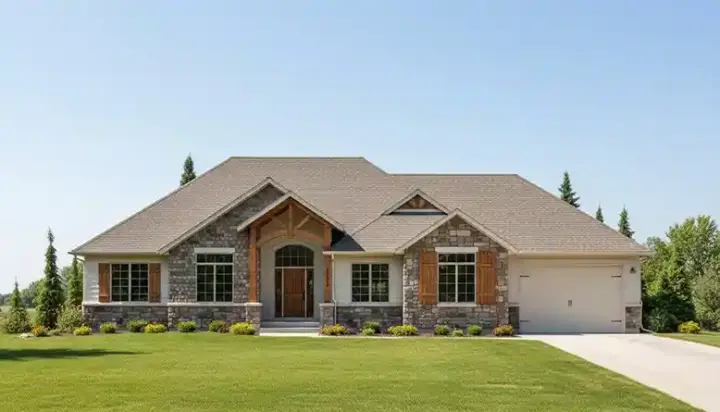 Traditional house plans 53-108 - front exterior, 1,681 sq ft, 3 bed, 2 bath house plans | Monster House Plans