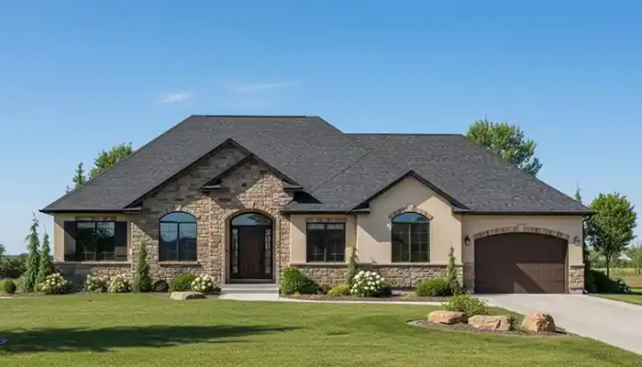 Traditional house plans 53-109 - front exterior, 1,695 sq ft, 3 bed, 2 bath house plans | Monster House Plans