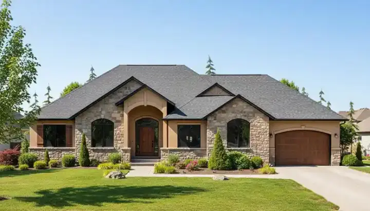 Traditional house plans 53-110 - front exterior, 1,695 sq ft, 3 bed, 2 bath house plans | Monster House Plans